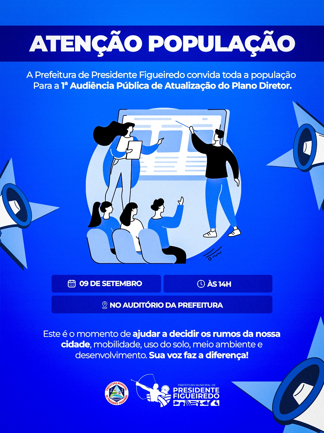 Prefeitura convida população para 1ª audiência pública de revisão do Plano Diretor de Presidente Figueiredo