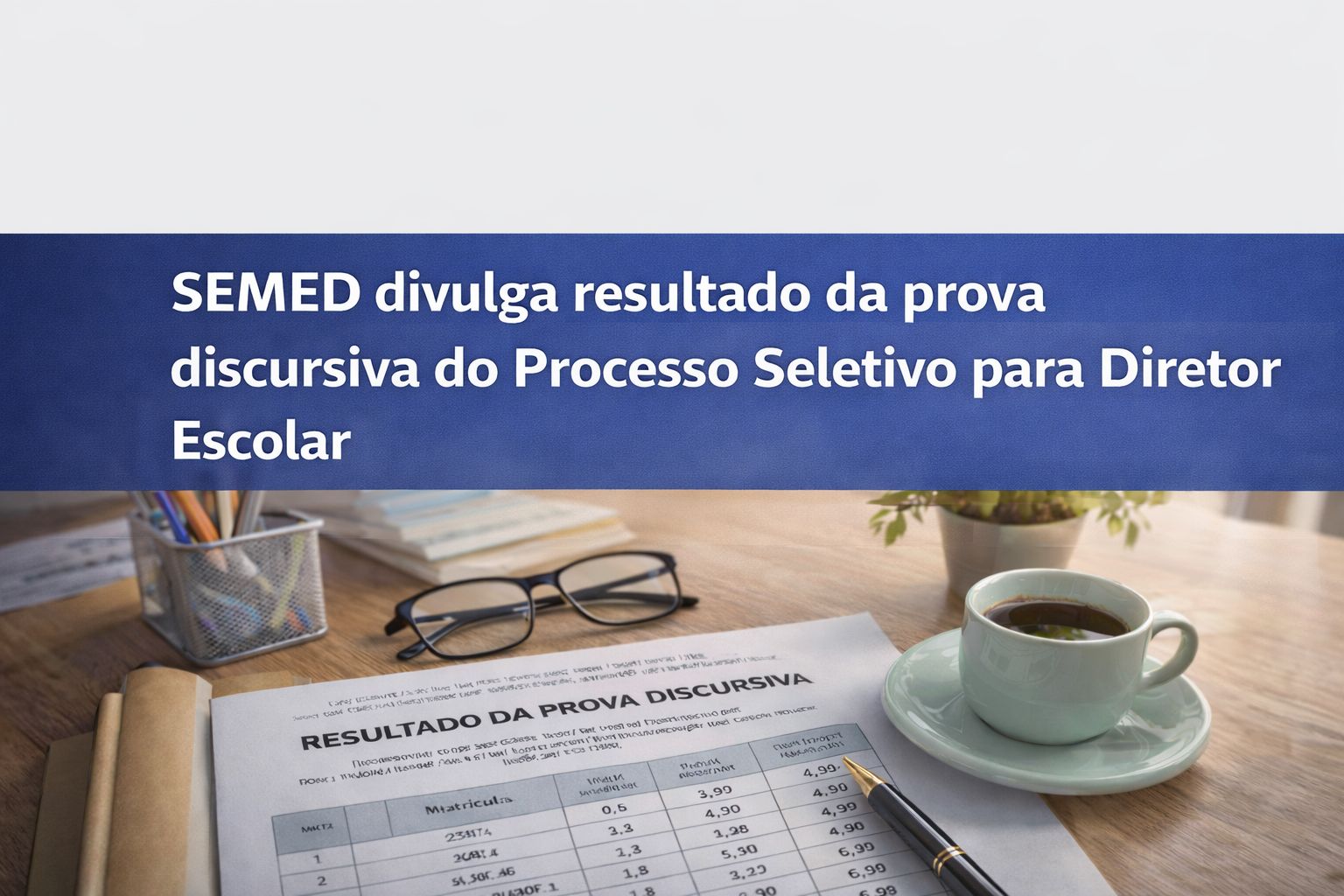 SEMED divulga resultado da prova discursiva do Processo Seletivo para Diretor Escolar
