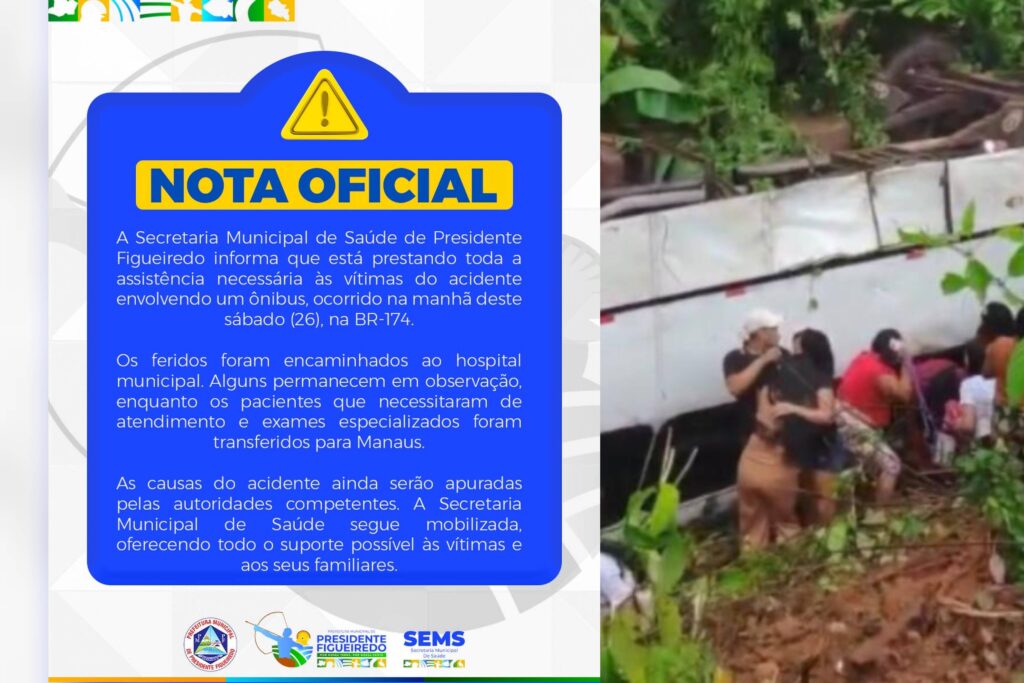 Hospital de Presidente Figueiredo atende 45 vítimas de acidente na BR-174; oito são transferidas para Manaus