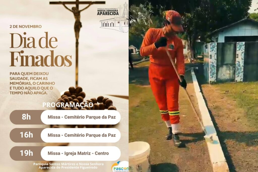 Prefeitura de Presidente Figueiredo mobiliza trabalhadores para o Dia de Finados no cemitério municipal